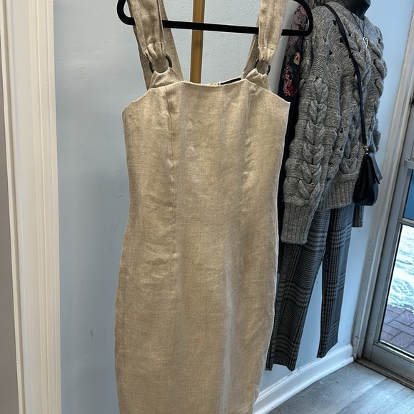 MASANO 100% silk linen midi dress size 4 - Picture 11 of 12